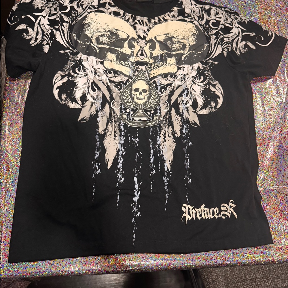 Black Graphic Skull T-Shirt